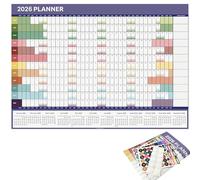 2026 Wall Planner Year Planner Jan-Dec with UK Holidays Calendar for Home, Office, School Academic Wall Calendar 2026 for Planning & Organisation