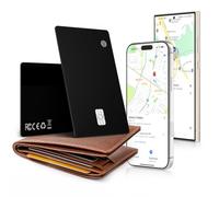 2026 Wallet Tracker Card, Bank Card Design,Certifed by Apple Find My & Google's Find Hub, Android airtag, Item Locator, Credit Card Size Tracker, Card Holder Tracker, Keys, Bags (Black, 1 Pack)