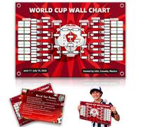 2026 Waterproof 2 in 1 World Cup Soccer Schedule Poster Reusable Tear Resistant Poster for Fan Cave Wall Decor Football Fans Gift