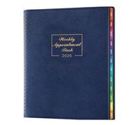 2026 Weekly Appointment Book - Daily Hourly Planner 2026 from JAN 2026 - DEC 2026, 8.4" x 10.6", 15-Minute Interval, Flexible Soft Cover, Colorful Monthly Tabs