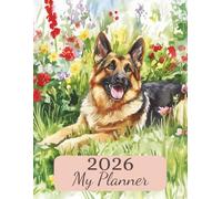 2026 Weekly Monthly Planner | Cottagecore German Shepherd Edition: Time Management With Separate Page For Every Month & Week | 135 Pages | Large ... Lovers Or Family For Birthday Or Christmas