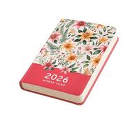 2026 Weekly Monthly Planner Hardcover Flower Leather Planner From From Jan to Dec for Daily Scheduling 142x210mm Time Management Journal