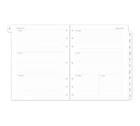 2026 Weekly & Monthly Planner Refill, A4 Letter Size Inserts with Monthly Tabs, Size 5, 8.5"x11", Jan. 2026 - Dec. 2026, 7-Hole Punched