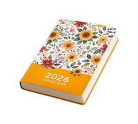 2026 Weekly Planner from Jan to Dec Hardcover Flower Leather Academic Planner with 256 Pages Dated Ribbon Bookmarks Time Management Journal