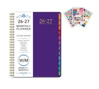 2026 Weekly Planner from Jan to Dec Twin Wire Binding Academic with 144 Pages Dated Colored Monthly Labels Weekly Notebook with Creative Sticker