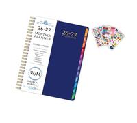 2026 Weekly Planner from Jan to Dec Twin Wire Binding Academic with 144 Pages Dated Colored Monthly Labels Weekly Notebook with Creative Sticker