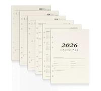 2026 Weekly Planner Insert A5 6 Holes 176 Pages Calendar Insert 2026 A5, January 2026 - December 2026, 139 x 206 mm Refill Paper for Planner, Diaries, DIY Projects