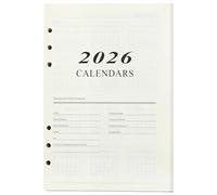 2026 Weekly Planner Monthly Planner Insert A5 6 Holes Monthly Planner Insert Refills, 2026 Calendar Insert Personal Organiser Refill Paper for Planner, Diaries, DIY Projects, Jan.2026 - Dec.2026