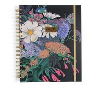 2026 Weekly Planner - Riverbend Hardcover 8x10” Calendar Year Floral Organizer with Gold Wire-O Binding, Dot Grid Pages, Ruler Bookmark & Elastic Closure - Jan-Dec 2026 by 1Canoe2