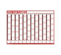 2026 Weekly Planner Wall Calendar Red - One Week to View 5 Column Layout - family calendarnd A4 Hanging Calendar 210x296mm - UK & Ireland Holidays Home Office School Family