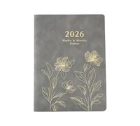 2026 Weekly Planner with Dated Pages and Refillable 6 Rings Leather Binder Cover 2026 Academic Planner for Scheduling PU Leather Notebook