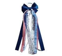 2026 Western Cowboy Boots Shoe Embellishments with Plaid Pattern Bow Pair Mid Boots Fashion Accessories for Casual Outfits Ideal for Casual Festivities Sturdy Metal Details Elegance, navy, 2/2.5 UK