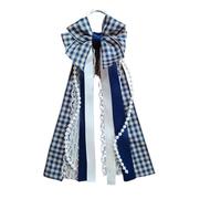 2026 Western Cowboy Boots Shoe Embellishments with Plaid Pattern Bow Pair Mid Height Boots Fixed Buckle for Casual Occasions Wear All Year Round Durable Metal Construction Elegant Accessory for, navy