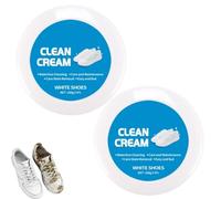 2026 White Shoe Cleaner Cream,No-Wash Multi-Functional Stain Removal Solid Paste with Sponge,Portable Sneaker Cleaner (2)
