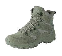 2026 Wide Fit Men Shoes Climbing Hiking Thick Chukka Boots Suede Leather Rainy Days City Walking Western Cowboy Pull On Block Heel (14) Green