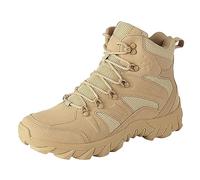 2026 Wide Fit Men Shoes Climbing Hiking Thick Chukka Boots Suede Leather Rainy Days City Walking Western Cowboy Pull On Block Heel (3) Beige