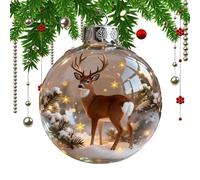 2026 Wildlife Wonders Collection Crystal Ball Christmas Ornament, Handcrafted Vivid 3D Animal Christmas Plastic Crystal Ball Decoration,for Interior Outdoor Home Holiday Décor & Gifts (B)