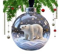 2026 Wildlife Wonders Collection Crystal Ball Christmas Ornament, Handcrafted Vivid 3D Animal Christmas Plastic Crystal Ball Decoration,for Interior Outdoor Home Holiday Décor & Gifts (E)