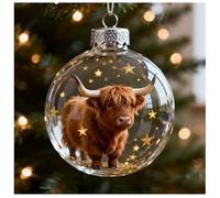 2026 Wildlife Wonders Collection Crystal Glass Ornament, 2.75in Handcrafted Vivid 3D Animal Christmas Decoration, Luxury Winter Holiday Tree Décor, Sparkling Star Accents for Home Office (F)