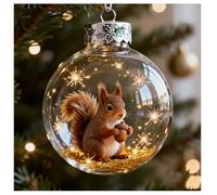 2026 Wildlife Wonders Collection Crystal Glass Ornament, 2.75in Handcrafted Vivid 3D Animal Christmas Decoration, Luxury Winter Holiday Tree Décor, Sparkling Star Accents for Home Office (D)