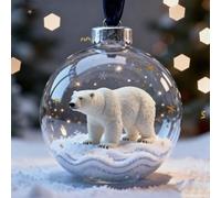 2026 Wildlife Wonders Collection Crystal Glass Ornament, 2.75in Handcrafted Vivid 3D Animal Christmas Decoration, Clear Plastic Xmas Balls, Winter Holiday Tree Décor & Gifts, Sparkling Star Accents