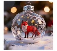 2026 Wildlife Wonders Collection Crystal Glass Ornament, 2.75in Handcrafted Vivid 3D Animal Christmas Decoration, Luxury Winter Holiday Tree Décor, Sparkling Star Accents for Home Office (E)