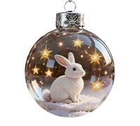 2026 Wildlife Wonders Collection Crystal Glass Ornament, 2.75in Vivid 3D Animal Christmas Decoration, Clear Plastic Xmas Balls Luxury Winter Tree Decor Gifts, Sparkling Star Accents