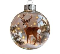 2026 Wildlife Wonders Collection Crystal Glass Ornament, 2.75in Vivid 3D Animal Christmas Decoration, Clear Plastic Xmas Balls Luxury Winter Tree Decor Gifts, Sparkling Star Accents