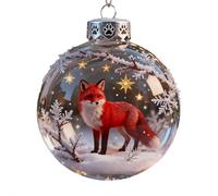 2026 Wildlife Wonders Collection Crystal Glass Ornament, 2.75in Vivid 3D Animal Christmas Decoration, Clear Plastic Xmas Balls Luxury Winter Tree Decor Gifts, Sparkling Star Accents