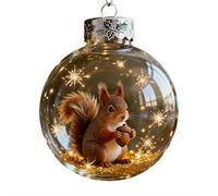2026 Wildlife Wonders Collection Crystal Glass Ornament, 2.75in Vivid 3D Animal Christmas Decoration, Clear Plastic Xmas Balls Luxury Winter Tree Decor Gifts, Sparkling Star Accents