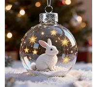 2026 Wildlife Wonders Collection Crystal Glass Ornament, Crystal Round Christmas Ornament, 2D Animal Christmas Decoration, for Interior Outdoor Home Holiday Décor & Gifts (#06)