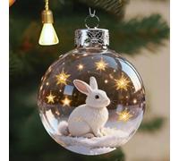 2026 Wildlife Wonders Collection Crystal Glass Ornament, Handcrafted Vivid 3D Animal Christmas Decoration, Clear Plastic Xmas Balls with Sparkling Star Accents, Winter Holiday Tree Decor & Gifts