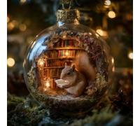 2026 Wildlife Wonders Collection Crystal Glass Ornament,Woodland Readers Vivid 3D Animal Christmas Decoration,Luxury Winter Tree Decor Sparkling Star Accents,Clear Plastic Xmas Balls,Holiday Ornament