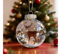 2026 Wildlife Wonders Collection Ornament, Reindeer Christmas Tree Decorations, Glass Baubles Christmas Decorations for Xmas Tree Memorial Gifts, Reindeer Ornaments Clear Plastic Christmas Balls