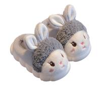 2026 Winter Girls Slippers Cozy Soft Sole Cartoon Indoor Footwear for Children Perfect Daily Use and Home Comfort (Grey, 11.5 Little Child)