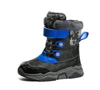 2026 Winter Plain Snow Boots Boys Girls Non-Slip Warm Padded Thickened Boots, blue, 1.5 UK
