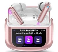 2026 Wireless Earbuds, Bluetooth 5.4 Headphones In Ear with Multifunctional Touch Screen, 48H HiFi Stereo Ear Buds with ANC/ENC Noise Cancelling/Transparency Mode, 5 EQ Modes, IPX7 Earphones Rose Gold