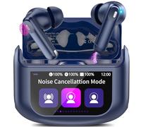 2026 Wireless Earbuds, Bluetooth 5.4 Headphones In Ear with Multifunctional Touch Screen, 48H HiFi Stereo Ear Buds with ANC/ENC Noise Cancelling/Transparency Mode, 5 EQ Modes, IPX7 Earphones Blue