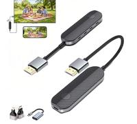 2026-Wireless HDMI Transmitter and Receiver, Wireless HDMI Display Adapter, 2.4G/5G Portable HDMIS Extender, HD Video and Audio Sync, Streaming Device for iPhone iPad (Style C)