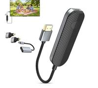 2026-Wireless HDMI Transmitter and Receiver, Wireless HDMI Display Adapter, 2.4G/5G Portable HDMIS Extender, HD Video and Audio Sync, Streaming Device for iPhone iPad (Style A)