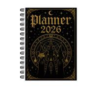 2026 Witch-Themed Daily Organizer Notebook, A5 Week to View Spiral Bound Planner with Lunar Astrology Tips, Ritual Tracker, Hardcover Journal,5.5" x 8.2"