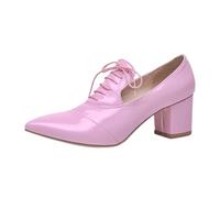 2026 Women High Heels for Casual Chunky Open Toe Stilettos Kitten Satin Leather Evening, Party Wedding Mary Jane Low Block Strap Closed (11) Pink