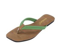 2026 Women Slippers Shoes Soft Soled Flip Flops Fashionable Seaside Beach Sandals (Green, 6.5)