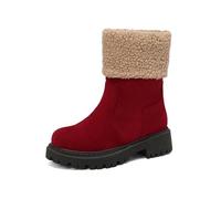 2026 Women Women's Faux Lined Winter Boots Pull On Low Walking Rain Easy Clean Lightweight Rainy Days Cold Weather Western Cowboy Knee High Leather (20) Red