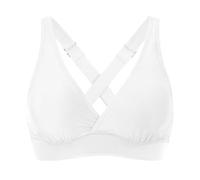 2026 Women's Bikini Femmes Maillots de Bain élastiques Hauts à Armures Couverture Complete Skin de Bikini Push Up Maillot de Bain Haut Court Cravate DOS Maillot de Bain Hauts, White, L