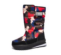 2026 Womens Chelsea Boots Men's and Women's Couple Models Winter Warm Cold an Ti Spla Sh Water Velc Ro Padded Thickened (Red, 8)