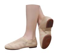2026 Women's Dance Shoes Ballet Jazz Latin Modern Contemporary Low Heel Non-Slip Leather Sole Comfortable Lightweight, beige, 4 UK
