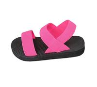 2026 Women's Elastic Cross Strap Flat Sandals, Soft Casual Beach Eva construction, For holidays, summer errands and travel days, Colour F, Size 4, Comfortable Everyday Wear