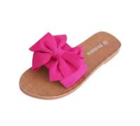 2026 Womens Fabric Bow Platform Sandals, Wide Fit Slip On Walking Slides, Open Toe Casual Summer Beach Footwear UK (7)