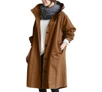 2026 Women's Long Trench Coat, Waterproof Rain Jacket with Hood, Pockets, Buttons, Breathable Lined Wind Jacket, Windbreaker, Autumn Coat, Elegant Windbreaker Jacket, Sizes, Transition Jacket, Outdoor